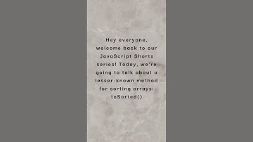 JavaScript, How to  Sort an Array Method with toSorted()