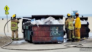 Los Angeles Firefighters Swiftly Extinguish Dumpster Fire at Venice Beach; Police Investigate Arson