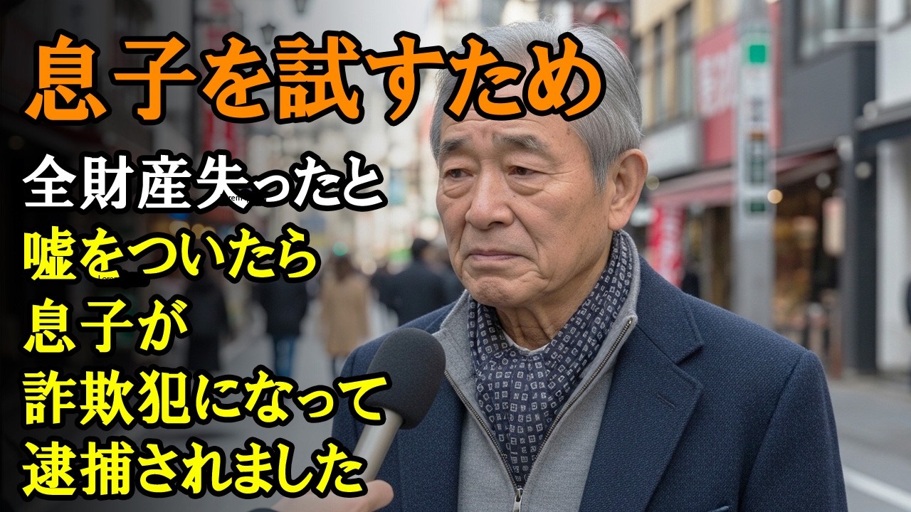 息子を試すため全財産失ったと嘘をついたら、息子が詐欺犯になって逮捕されました