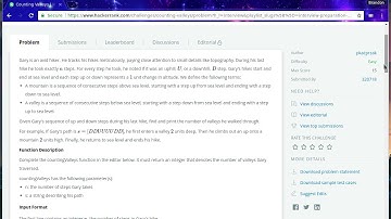 Hackerrank - Counting Valleys - Solution C++