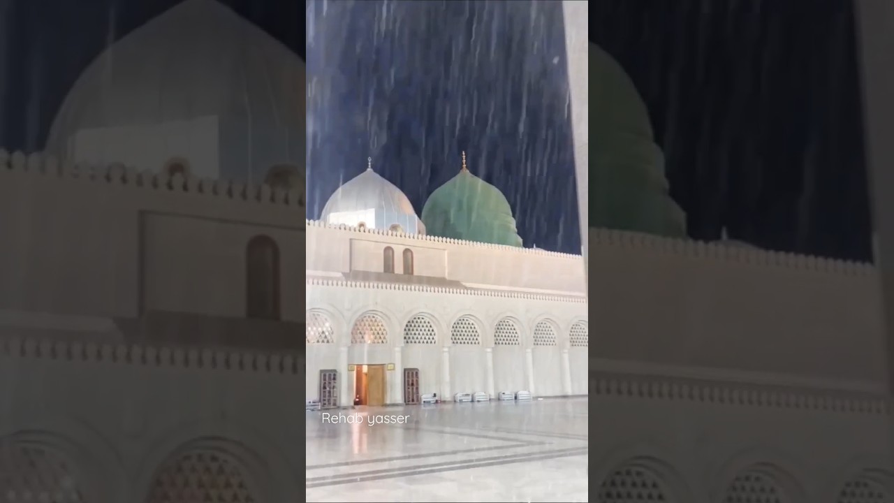 heavy rain 🌧️☔ in Madina Munawarah 💚😍 