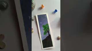 Night sky acrylic painting |night sky painting bookmark |night sky tree painting |easy tree painting