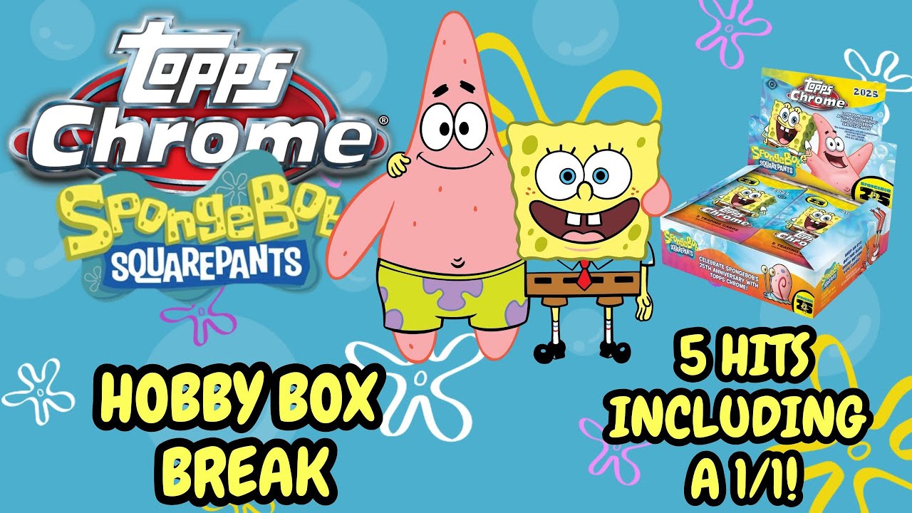 Topps Chrome Spongebob 25th Hobby Box Break - We hit a 1 of 1!