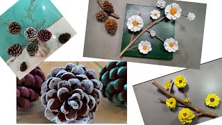 HOW TO MAKE FLOWERS FROM PINE CONES I CHRISTMAS DECORATION  WITH PINE CONES I DIY PINE CONE CRAFTS