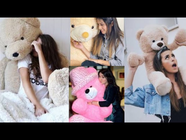 Cute photo poses idea for girls with teddy bear 🧸 || Teddy day photo poses  - YouTube