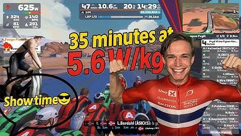 35-Minute Solo Breakaway at 5.6 W/kg | Zwift Race Domination