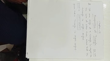 If one angle of a triangle is equal to the sum of other two, show that the triangle is right -angled