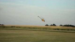 Bad R/C Heli Crash Compass Atom 500