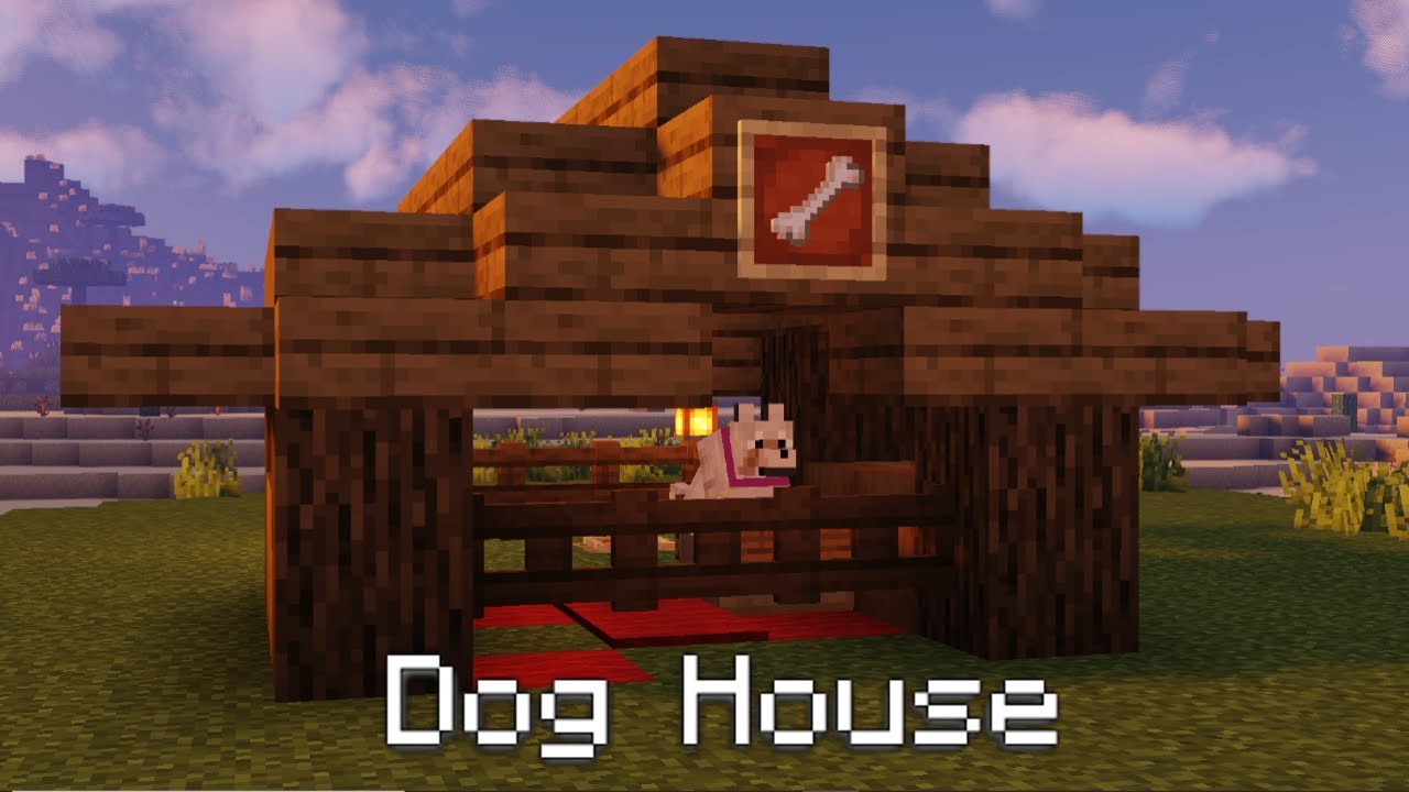 How To Build A Dog House In Minecraft - YouTube