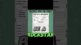IEP for Teachers! IEP at a glance, printable or fillable with adobe find link in bio to purchase