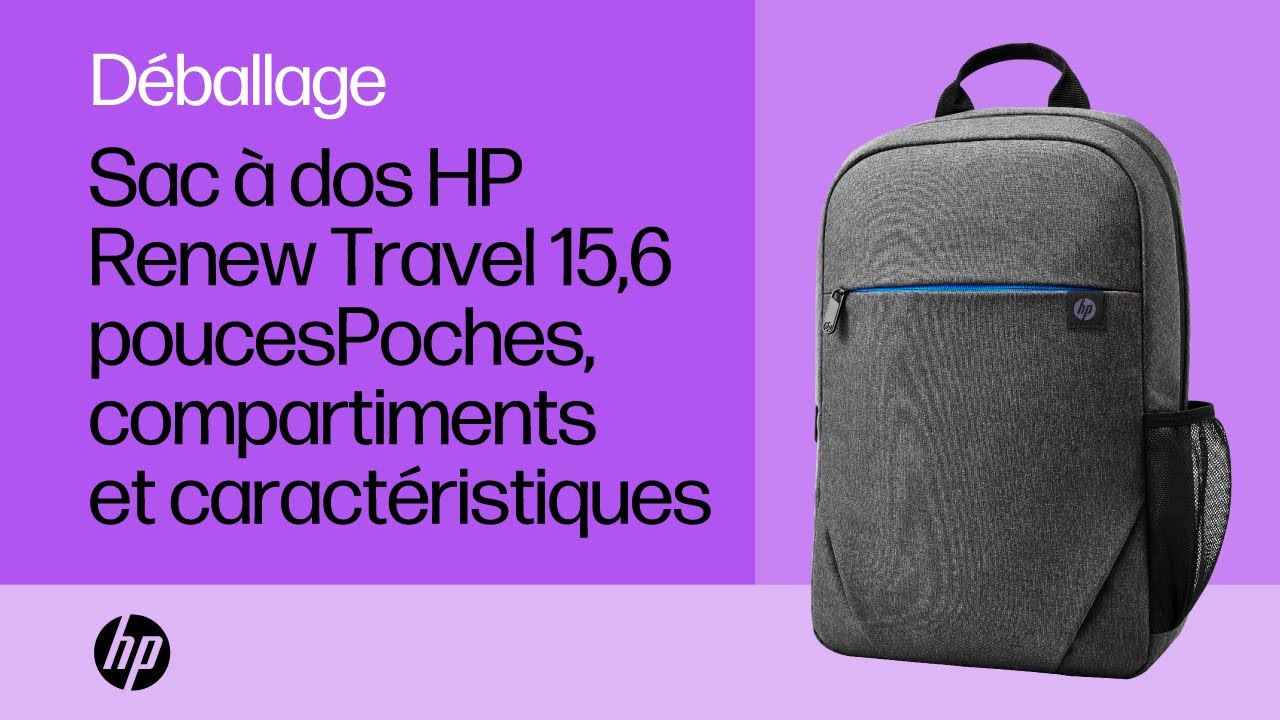 Sac à dos pour ordinateur portable HP Travel 18 litres 15,6 pouces