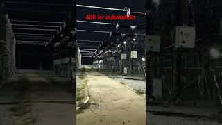 400 kv substation switch yard night wiev #electrical #substation power grid