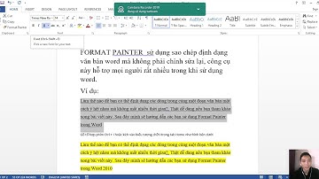 Hướng dẫn sử dụng format painter trong  word