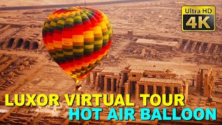 Egypt Virtual Tour: Hot Balloon Over Valley of Kings, Luxor - 4K Stock Footage