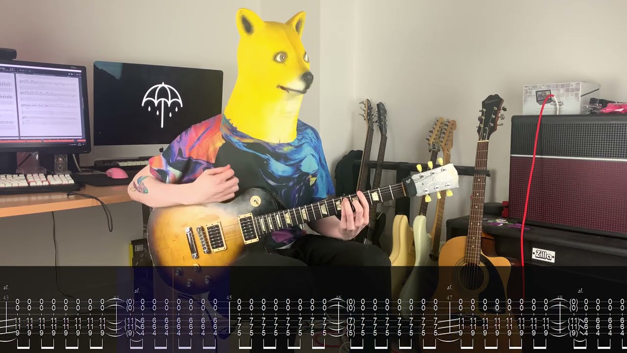 Bring Me The Horizon - Drown (Guitar Cover w/ On-Screen Tabs)