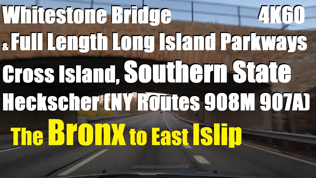 Southern State Parkway Whitestone Bridge to Heckscher Front view 4K