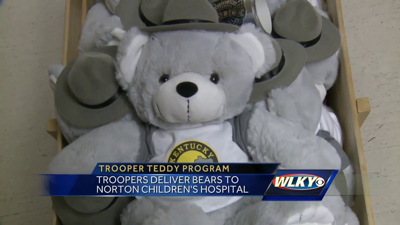 Troopers deliver bears to Norton Children's Hospital - YouTube