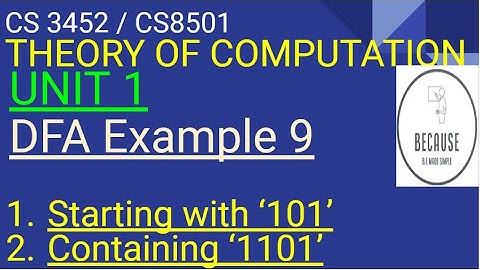 1.2.9 DFA Example 9 - Strings starting with 101 and containing 1101