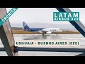 LATAM: De Ushuaia a Buenos Aires (Ezeiza) - Airbus 320 - salida con mal clima