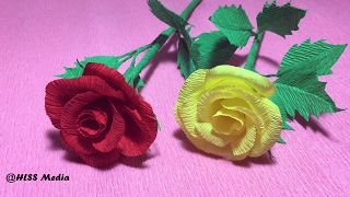 How To Make Rose crepe paper wedding flowers/DIY  Roses Flower/origami Roses Crafts tutorials
