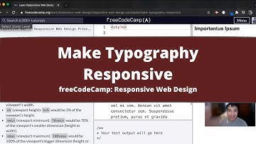 Make Typography Responsive (Responsive Web Design Principles) freeCodeCamp Tutorial