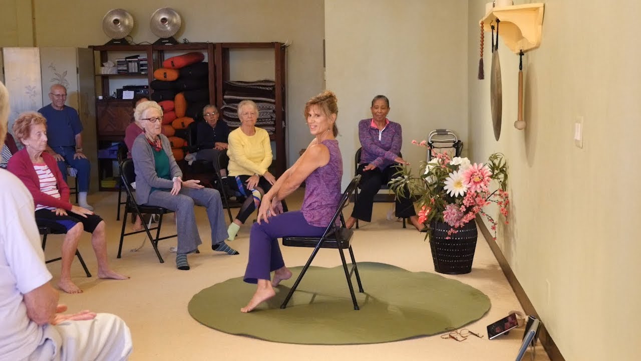 Can T Stop The Feeling In My Body Chair Yoga Dance With Sherry Zak Morris This Looks So Fun Chair Yoga Yoga Dance Exercise