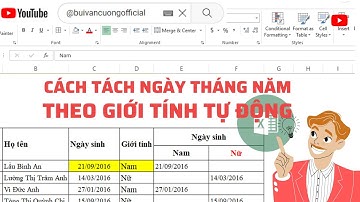Tách ngày tháng năm sinh theo giới tính tự động trong excel