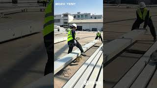 Day④:50m Span Factory Tent Installation | Fast &amp; Professional Setup🏗️#bozotent #eventtent #factory