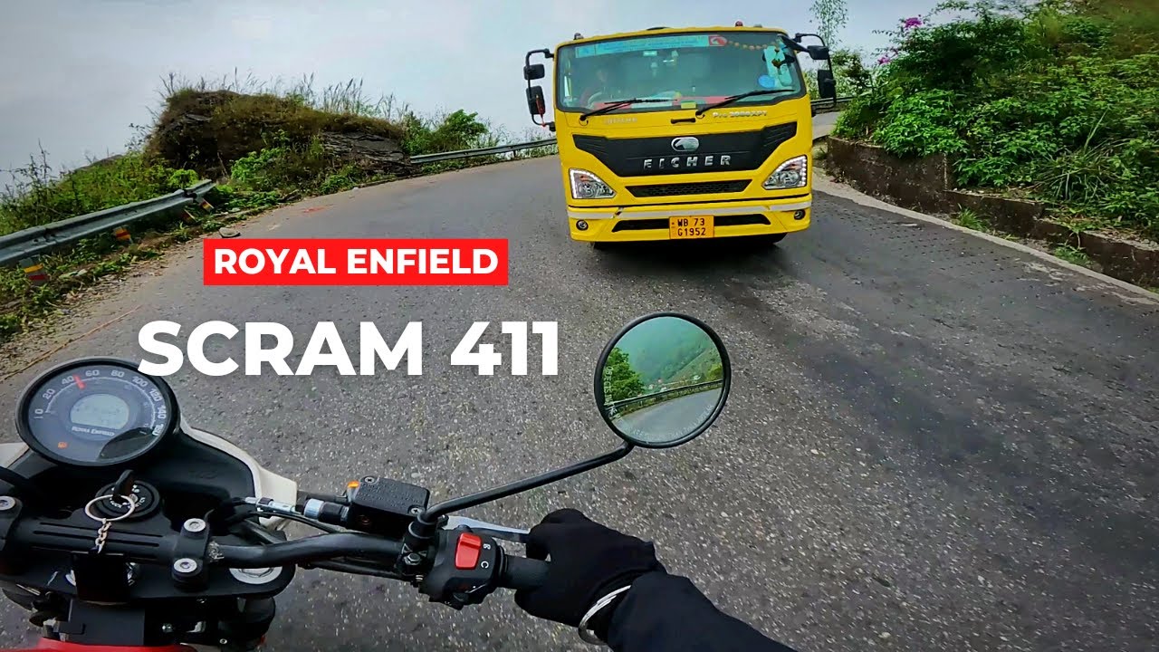 MOTORCYCLING THROUGH CLOUDS - Pure Exhaust Note of Scram 411 : Kurseong  Darjeeling