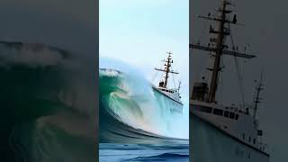 Ship Inside Giant Wave in Terrifying Close Call! #closecall #ship #giantwaves