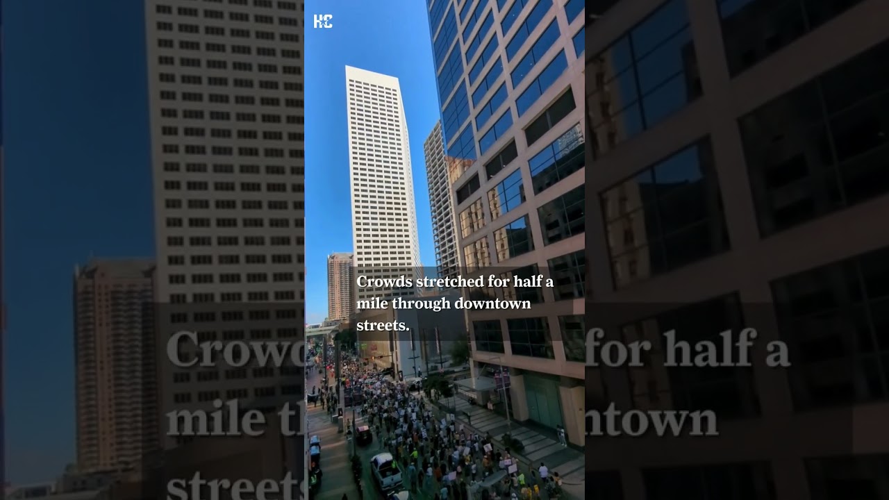 No Kings protest in downtown Houston draws up to 15,000 people
