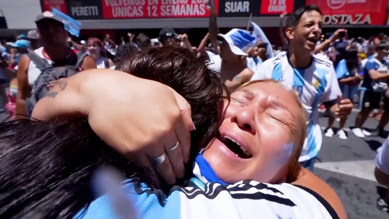 ⁣CRAZY SCENES in Buenos Aires as fans celebrate Argentina WINNING WORLD CUP!