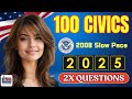 2025 US Citizenship 2x USCIS Official Questions 100 Civics Test, American Citizen Exam, Ciudadania