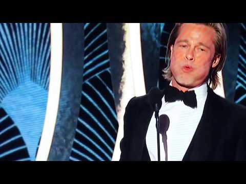 The Look On Jennifer Aniston's Face Watches Brad Pitt at Golden Globe Acceptance Speech