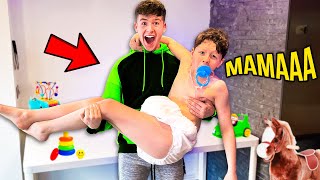 Treating My 12 Year Old Brother as a 'BABY' for a day!