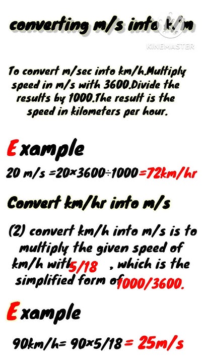 how-to-convert-m-s-to-km-hr-and-km-hr-to-m-s-youtube