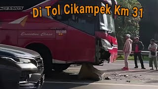 Kecelakaan Bus Agramas Di Tol Cikampek km 31 dan batang km 370 | Dua Bus