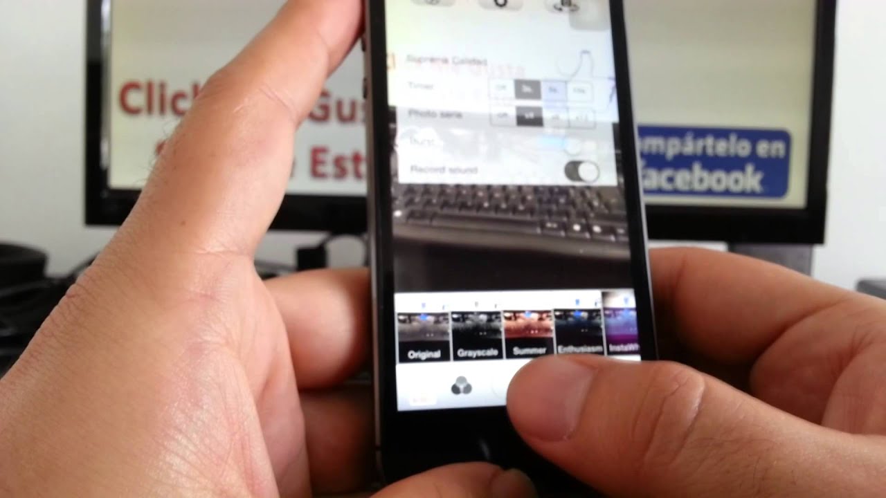 Como Colocar Un Temporizador O Cronometro Camara Iphone 5S 5C 5 4 IOS 7 