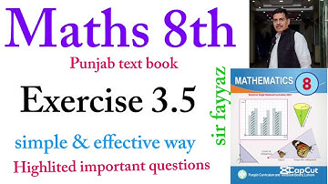 Maths class 8th | Exercise 3.5 | Unit 3 | exe 3.5 | Measurement  | Sir fayyaz | Class 8