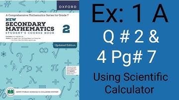 New secondary Math updated Edition class 7 Chapter 1 excercise 1A question 2 & 3 pg# 7