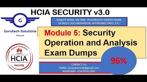 [HCIA Security Exam] Module 5-  Security Operation and Analysis Exam Dumps