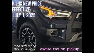 ALL PICK UP NEW HILUX PRICE 2025