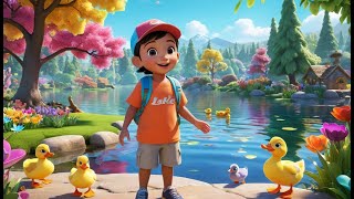 Ducks Go Quack and Fish Go Swish! | Animal Sounds Song for Kids | Pond Adventure Rhyme