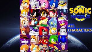 Sonic World: Todos os Personagens + Poses de Vitória