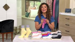 MUK LUKS Set of 6 Dream Step Mini Crew Socks on QVC