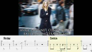 Video thumbnail of "AVRIL LAVIGNE - Complicated [BASSLESS BACKING TRACK + TAB]"