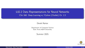 L02.2: Data Representations for Neural Networks