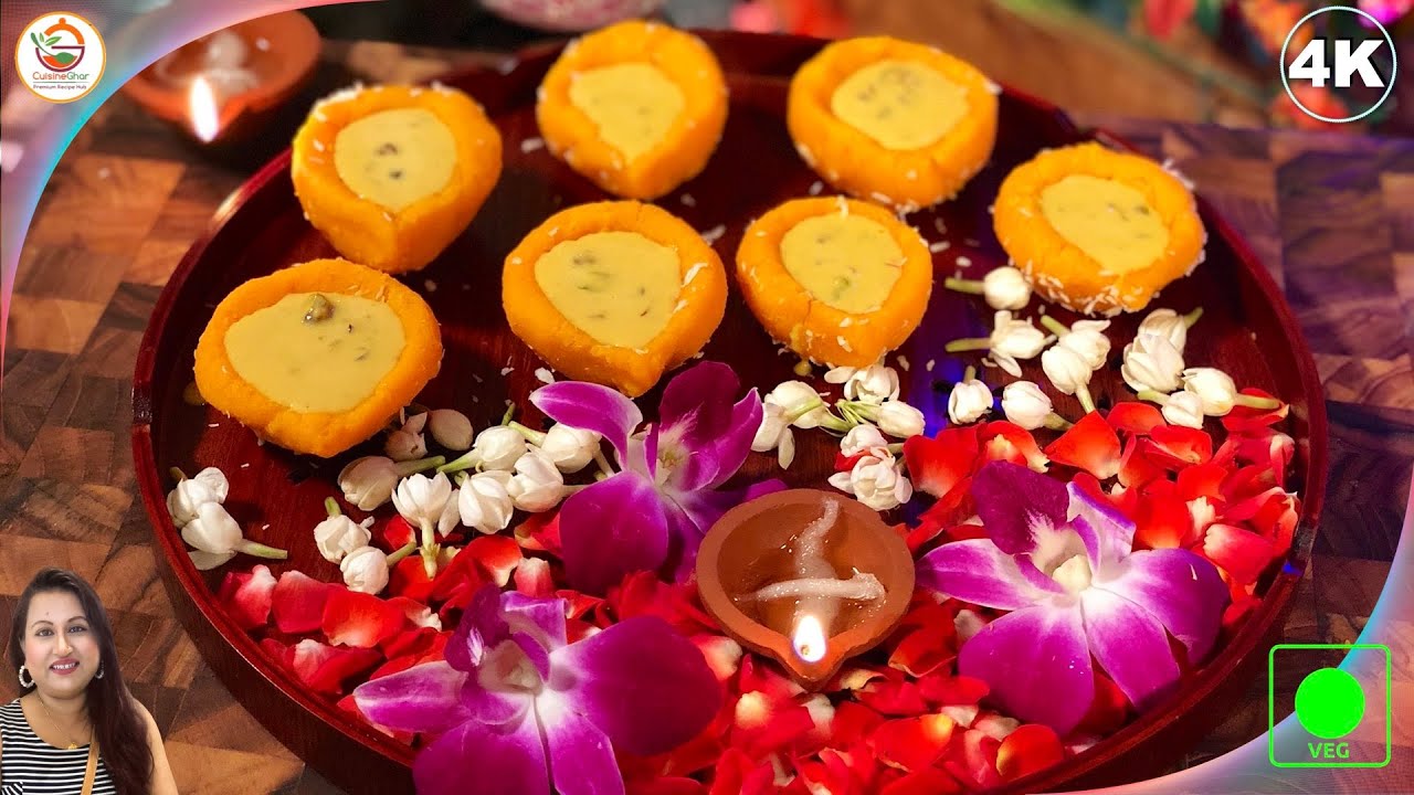 দিওয়ালি পারফেক্ট মিষ্টি মঙ্গল দীপ যেটা দেখতে এবং খেতে ভালো | Diwali Special MANGAL DEEP SWEET | CuisineGhar