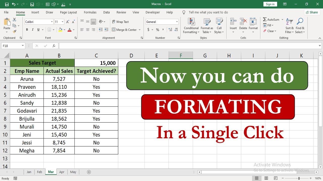 Excel Macros to Format Data | How to create Macros in Excel - YouTube