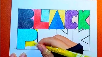 Nhịp điệu và sắc màu của chữ lớp 7 - sắc màu của chữ | Vẽ trang trí chữ black pink | Kcart3
